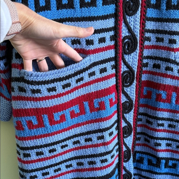 Hand-Knit Kimono Style Long Sweater Jacket Cardigan - Picture 7 of 17